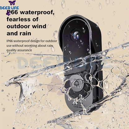 X8 Intelligent Wireless Doorbell - Waterproof Wi-Fi Video Doorbell with Night Vision, Two-Way Audio, Camera, Voice Converter, and Photo/Video Features