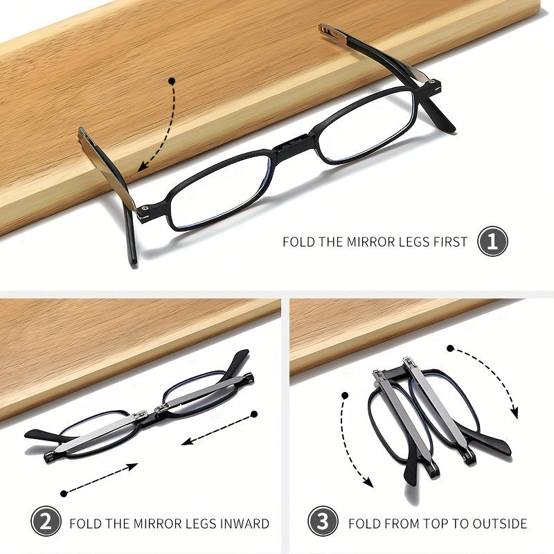 Folding Reading Glasses - Retro Computer Presbyopic Readers with Phone Holder for Men and Women (+1.0 to +4.0)