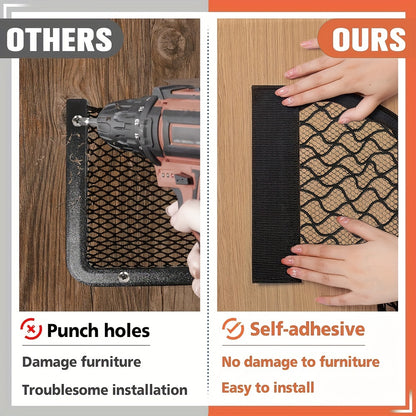 Easy-Install Elastic RV Storage Mesh Net - No-Drill Cargo Organizer with Stripe Design for Campers, Trailers and Caravans