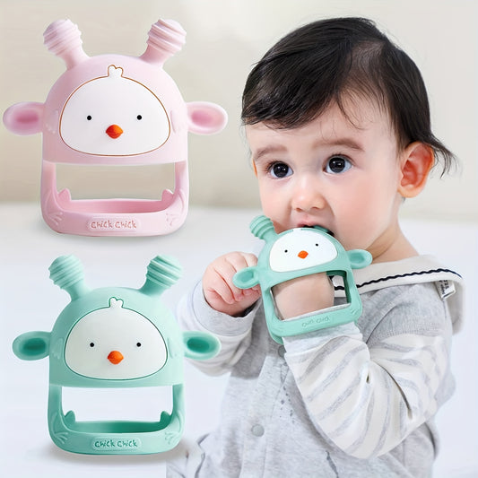 Silicone Baby Teething Toy - Never Drop Design, BPA Free, Rattling Teether for Infants 6-12 Months, Available in 1/2 Pack