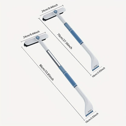 Car Multi-Functional Snow Shovel - Retractable Aluminum Alloy Ice Scraper & Defrost Shovel for Snow Removal