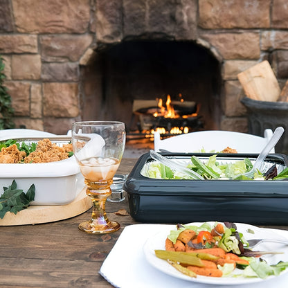 Portable Casserole Tableware - Indoor and Outdoor Picnic Box for BBQ, Baked Rice, and Clay Pot Dishes - Fresh-Keeping Silver Foil Pan