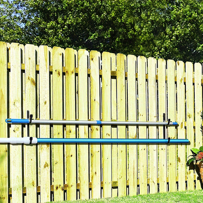 2-Pack Heavy-Duty Metal Pool Pole Hangers - Wall Mounted Hooks for Pool and Garden Tools, Includes Rakes, Skimmers, Nets, with Protective Rubber Caps