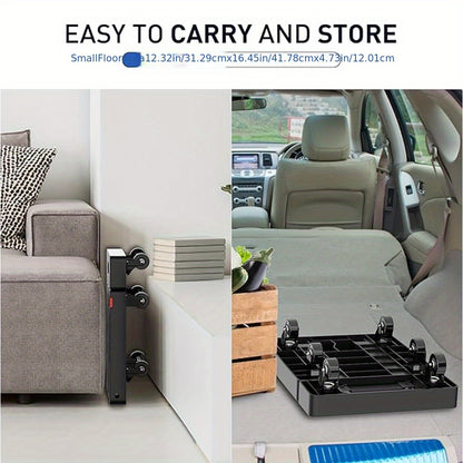 Spacekeeper Folding Hand Truck – 500 LB Heavy Duty Utility Dolly with 6 Wheels & 2 Elastic Ropes for Luggage, Moving, Shopping, Office Use (Black)