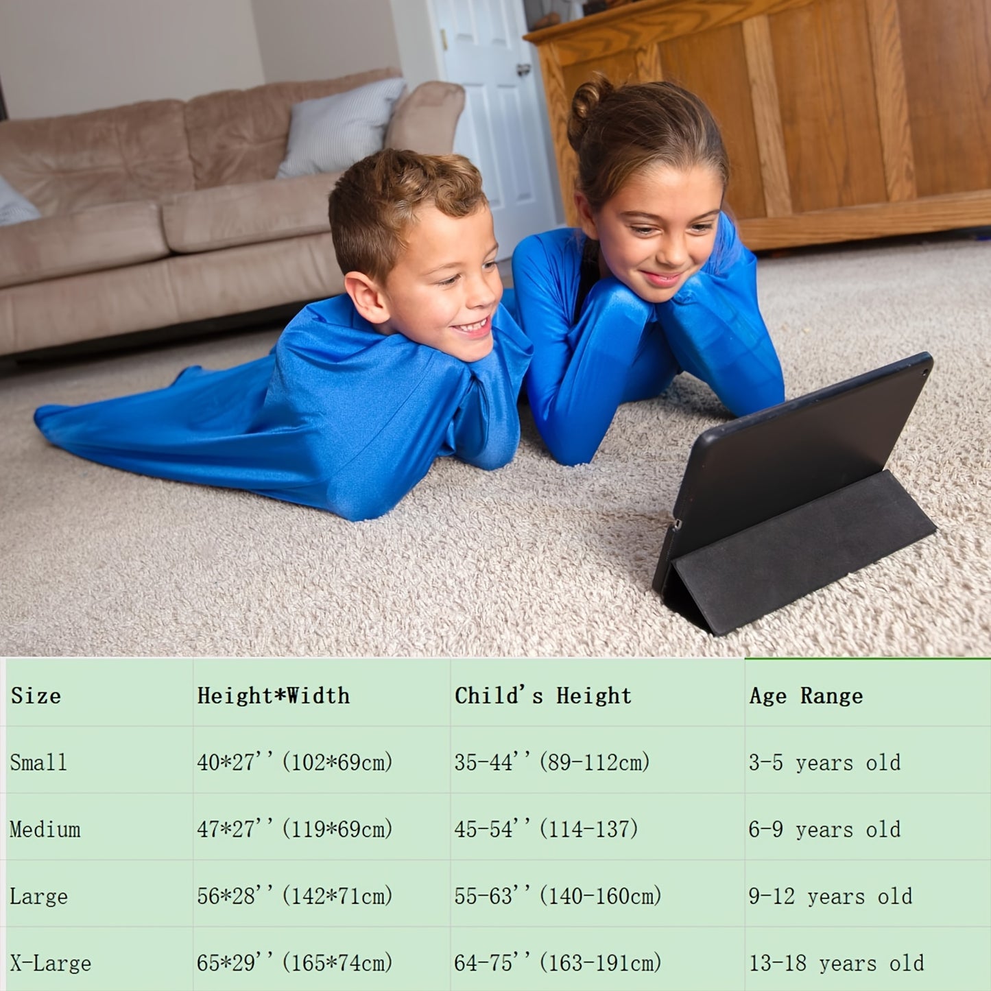 Children's Body Socks - Sensory Dynamic Movement Socks, Home Sleeping Bag for Eid Mubarak and Christmas Gifts, Halloween Ready