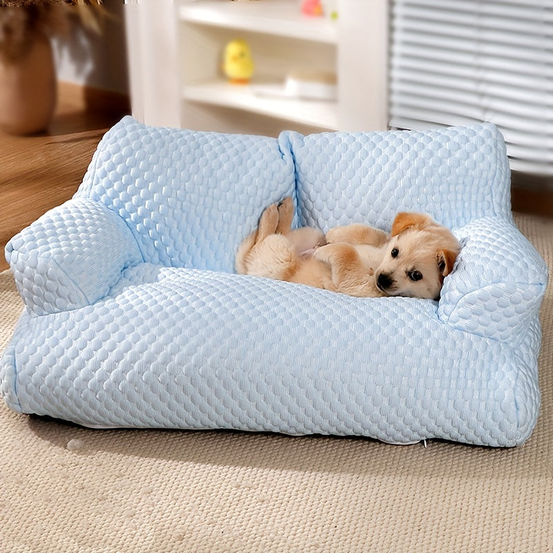 Breathable Ice Silk Pet Sofa Bed for Cats - Removable Polyester Cover, Ideal for Spring / Summer Comfort