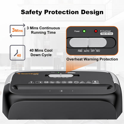 6 Sheet Compact Cross-Cut Paper Shredder – Destroys Credit Cards, Documents, Mail, Staples & Clips – 3.4-Gallon Wastebasket for Home Office