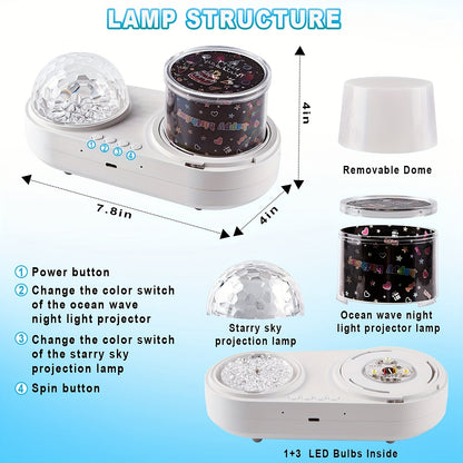 Star LED Night Light Projector – Ocean and Star Light, Suitable for Birthday, Christmas Gifts, Bedroom Decor in Blue