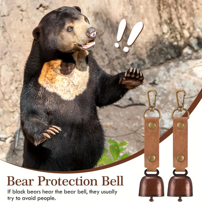 Loud Bear Bell with Whistle Set – Emergency Whistle & Carabiner for Hiking, Biking, Fishing & Climbing Survival