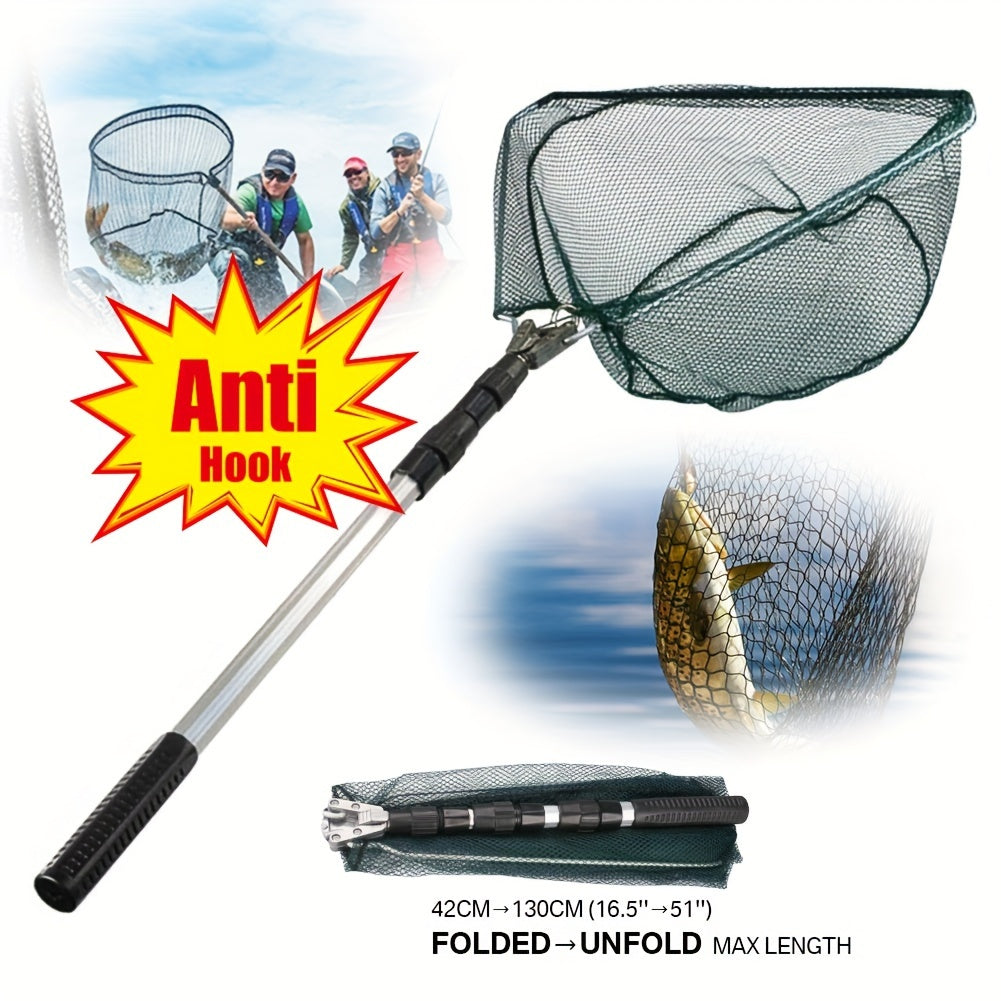 Deluxe Extendable Fishing Landing Net – Durable, Foldable, Portable, 34-51 Inches for Easy Catch & Release