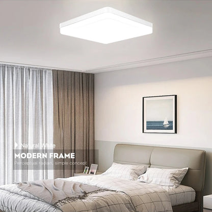 IRALAN Square LED Ceiling Light: Neutral White, Cool White, Warm White - 48W, 36W, 24W, 18W Bedroom Light