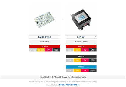 M5Stack Official CardKB v1.1 Mini 50-Key QWERTY Keyboard - ATMega8A MCU, I2C, RGB LED, Programmable for UIFlow