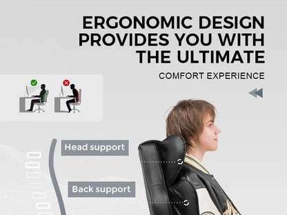 Big and Tall Gaming Chair with Ergonomic Lumbar Support and Footrest Office Chair