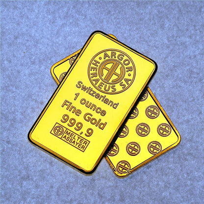 1 oz Swiss Argor Heraeus Gold Bar — 24K Gold Coin Bullion with Acrylic Seal & Unique Serial Number, Non-Magnetic