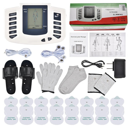 Russian Panel EMS Muscle Stimulator: Full Body Slimming Massager with 16 Pads - TENS Acupuncture Digital Therapy Electrostimulator