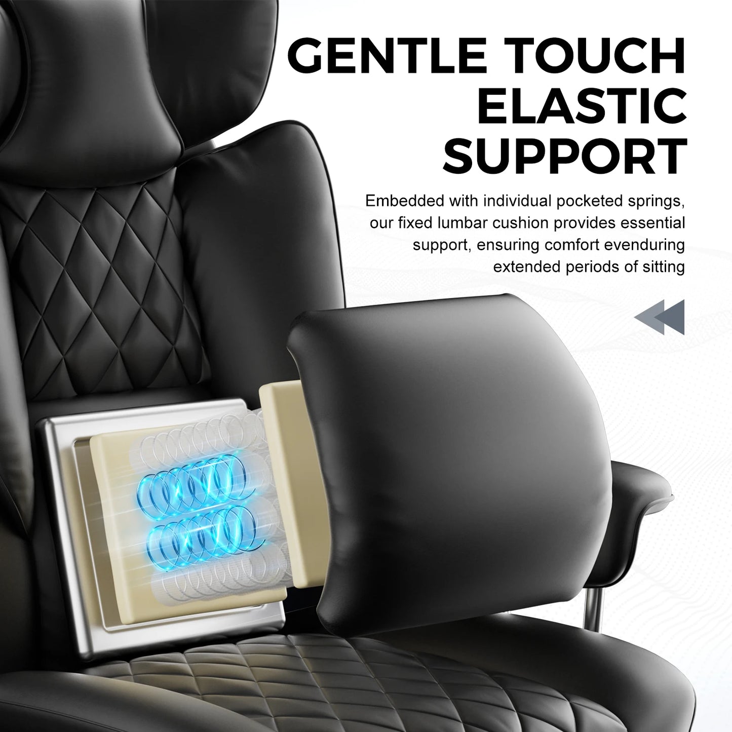 Big & Tall Ergonomic Gaming Chair – Office Chair with Pocket Spring Lumbar Support & Footrest