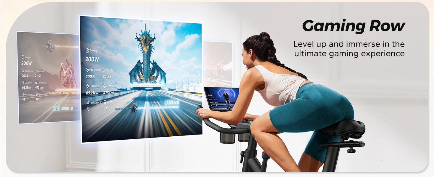 MERACH Exercise Bike – Low Noise Stationary Cycling Bike with 270lbs Weight Capacity, Tablet Mount & Fitness Courses for Indoor Workouts