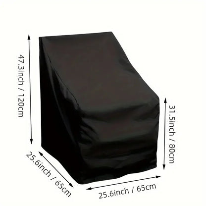 Outdoor Stackable Chair Dust Cover – Waterproof Black Furniture Protection Bag