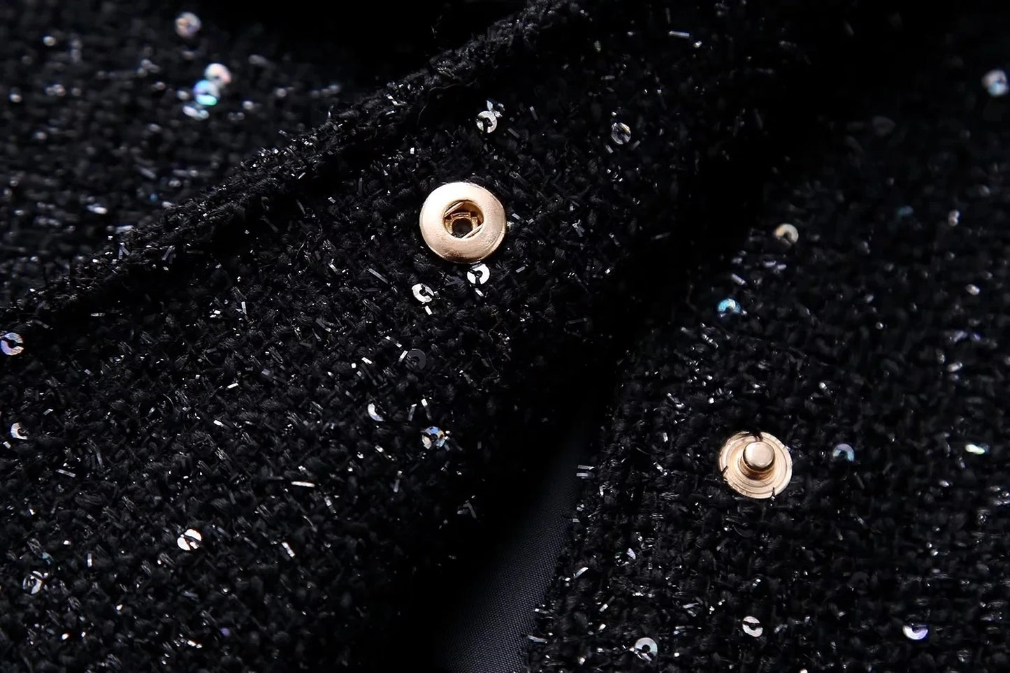 Nlzgmsj Women's Shiny Sequin Jacket – Y2K Gold Stand Collar Long Sleeve Short Coat, Autumn/Winter High Streetwear