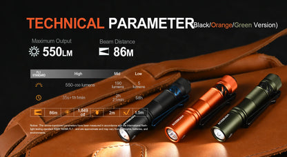 ACEBEAM Pokelit AA EDC Flashlight - 1000 Lumens, CRI90, USB-C Rechargeable, IP68 Waterproof Small Pocket LED for Everyday Carry