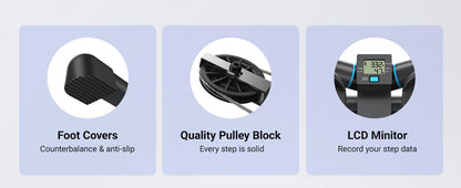 MERACH Mini Stepper with Resistance Bands — 330lbs Capacity Fitness Stepper for Home Exercise & Twisting Workouts