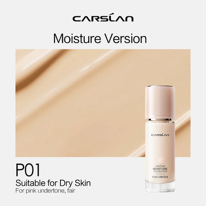 CARSLAN Long-Lasting Moisture Matte Liquid Foundation – Full Coverage Concealer, Whitening & Oil Control Face Base Makeup
