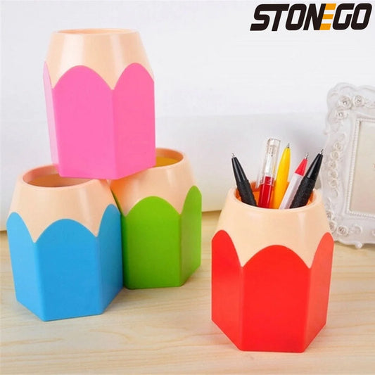 STONEGO Makeup Brush Pen Holder Vase - Stationery Storage Box for Brushes, Pencils and Accessories (Accessories Not Included)