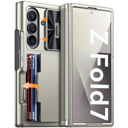 Samsung Galaxy Z Fold 7 Case – Black Shockproof Silicone Wallet with RFID Card Holder, Hinge & Camera Protection