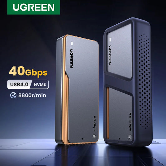 UGREEN 40Gbps NVMe SSD Enclosure – M.2 to USB4.0 Adapter with Built-in Cooling Aluminum Case