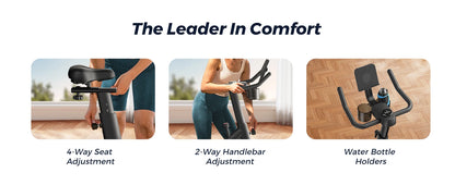 MERACH Exercise Bike – Low Noise Stationary Cycling Bike with 270lbs Weight Capacity, Tablet Mount & Fitness Courses for Indoor Workouts