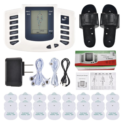Russian Panel EMS Muscle Stimulator: Full Body Slimming Massager with 16 Pads - TENS Acupuncture Digital Therapy Electrostimulator