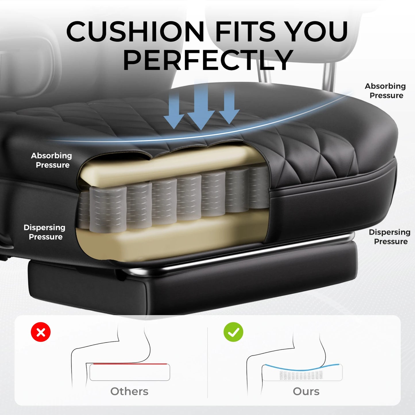 Big and Tall Gaming Chair with Ergonomic Lumbar Support and Footrest Office Chair