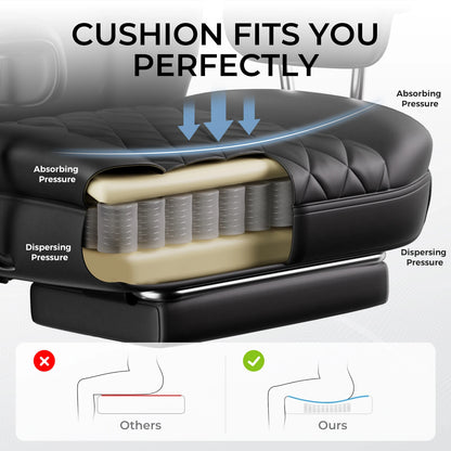 Big & Tall Ergonomic Gaming Chair – Office Chair with Pocket Spring Lumbar Support & Footrest