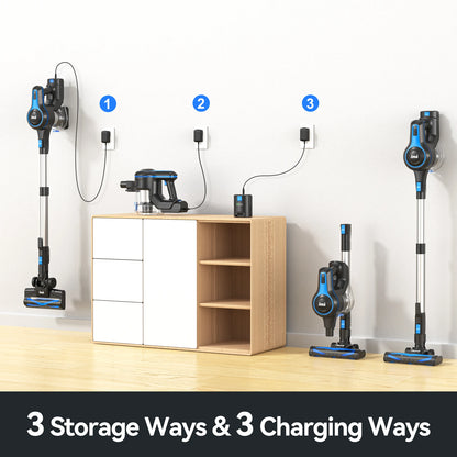 INSE Cordless Vacuum Cleaner - 6 in 1, 20Kpa Suction, Lightweight Stick Vacuum with 2200mAh Rechargeable Battery for Home Cleaning