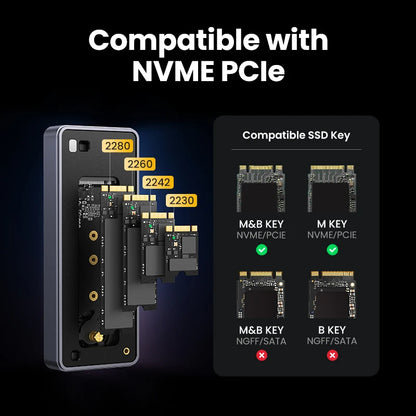 UGREEN 40Gbps NVMe SSD Enclosure – M.2 to USB4.0 Adapter with Built-in Cooling Aluminum Case