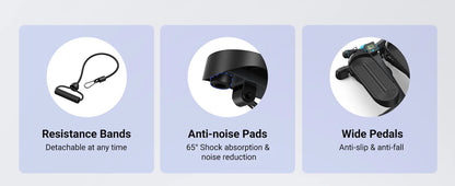 MERACH Mini Stepper with Resistance Bands — 330lbs Capacity Fitness Stepper for Home Exercise & Twisting Workouts