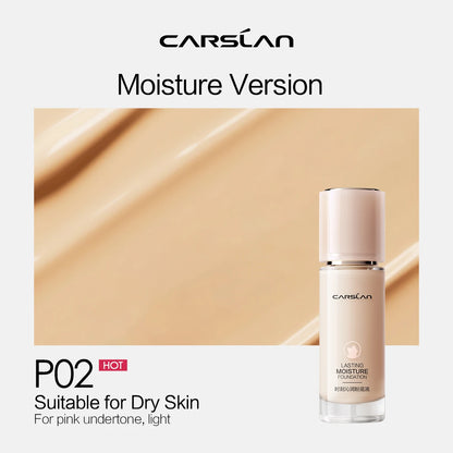 CARSLAN Long-Lasting Moisture Matte Liquid Foundation – Full Coverage Concealer, Whitening & Oil Control Face Base Makeup