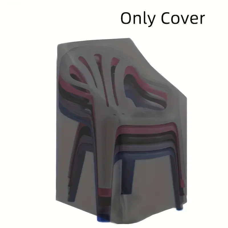Outdoor Stackable Chair Dust Cover – Waterproof Black Furniture Protection Bag