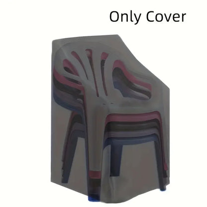 Outdoor Stackable Chair Dust Cover – Waterproof Black Furniture Protection Bag