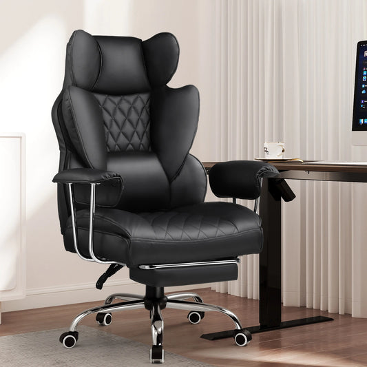 Big and Tall Gaming Chair with Ergonomic Lumbar Support and Footrest Office Chair