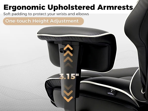 COMHOMA Big & Tall Office Chair – 400lbs High Back Leather Executive Chair with Ergonomic Lumbar Support & Pocket Spring Cushion