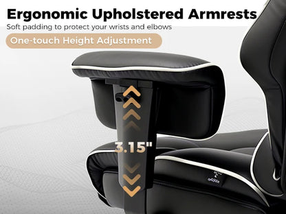 COMHOMA Big & Tall Office Chair – 400lbs High Back Leather Executive Chair with Ergonomic Lumbar Support & Pocket Spring Cushion