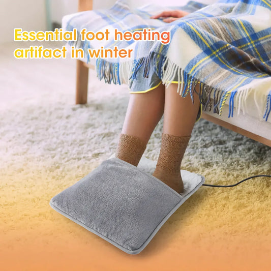 Winter USB Charging Electric Foot Heating Pad - Universal Soft Plush, Washable Foot Warmer Heater Mat for Household