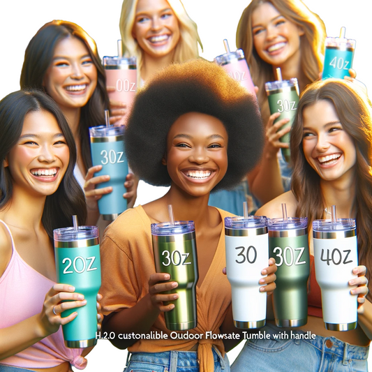 H2.0 Customizable Outdoor  Flowstate Tumbler with Handle - Available in 20oz, 30oz, & 40oz