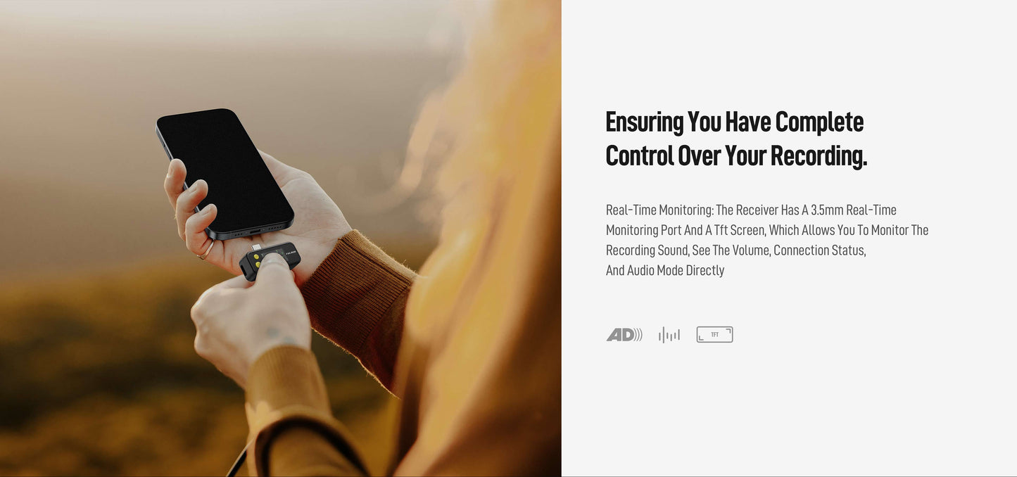 FULAI M X5 Wireless Lavalier Microphone – Quick Noise-Cancellation System for DSLR, iPhone, Android & YouTube Recording