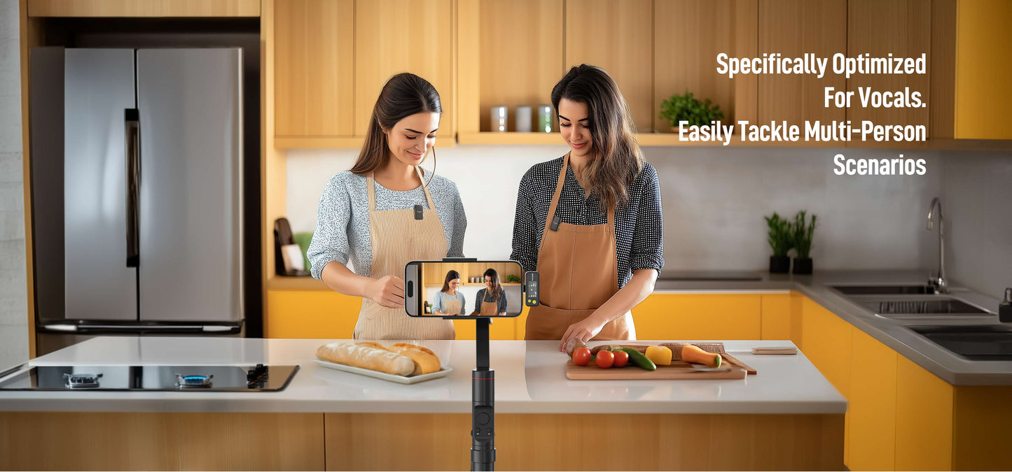 FULAI M X5 Wireless Lavalier Microphone – Quick Noise-Cancellation System for DSLR, iPhone, Android & YouTube Recording