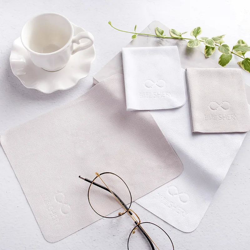 10pcs High-Grade Professional Glasses Cleaning Cloth - Soft Cotton Deer Skin Wipe for Mobile Phone Screens and Glasses