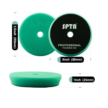 SPTA Car Buffing Polishing Pads – 3", 5", 6" T-Shape Sponge for DA/RO/GA Buffer Polisher