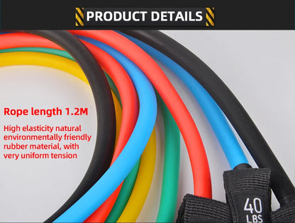 12PCS Resistance Bands Set – Professional Bodybuilding & Weight Training Equipment, Elastic Rubber Bands for Home Gym Fitness