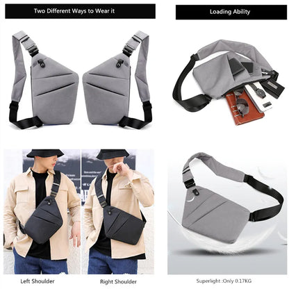 Ultra-Thin Anti-Theft Chest Bag for Men | Crossbody Sling Bag for Travel & Sports | Fengdong Mini Shoulder Bag